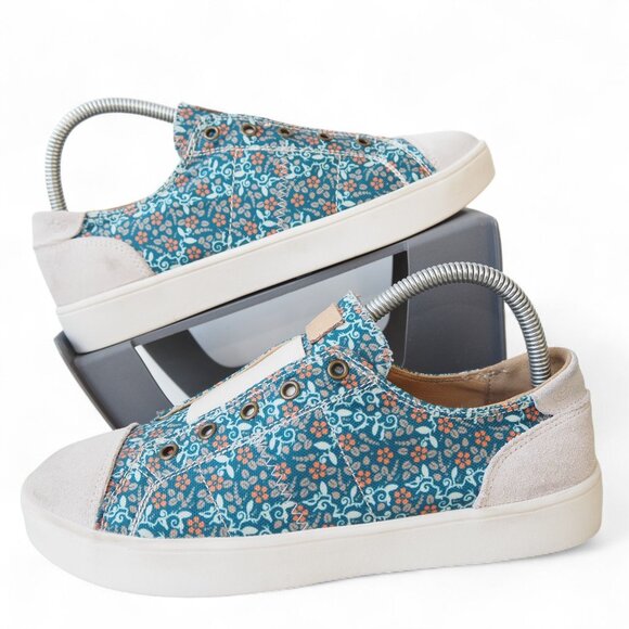 Spenco Malibu Floral Orthotic Slip-on Casual Sneakers Women's 8D Blue - Picture 1 of 11